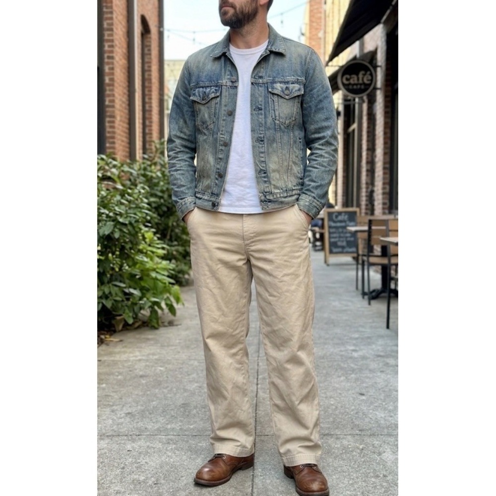 Imogene + Willie Wilson Vintage Khaki Trouser Pant Mens Sz 34 (38x32) Relaxed